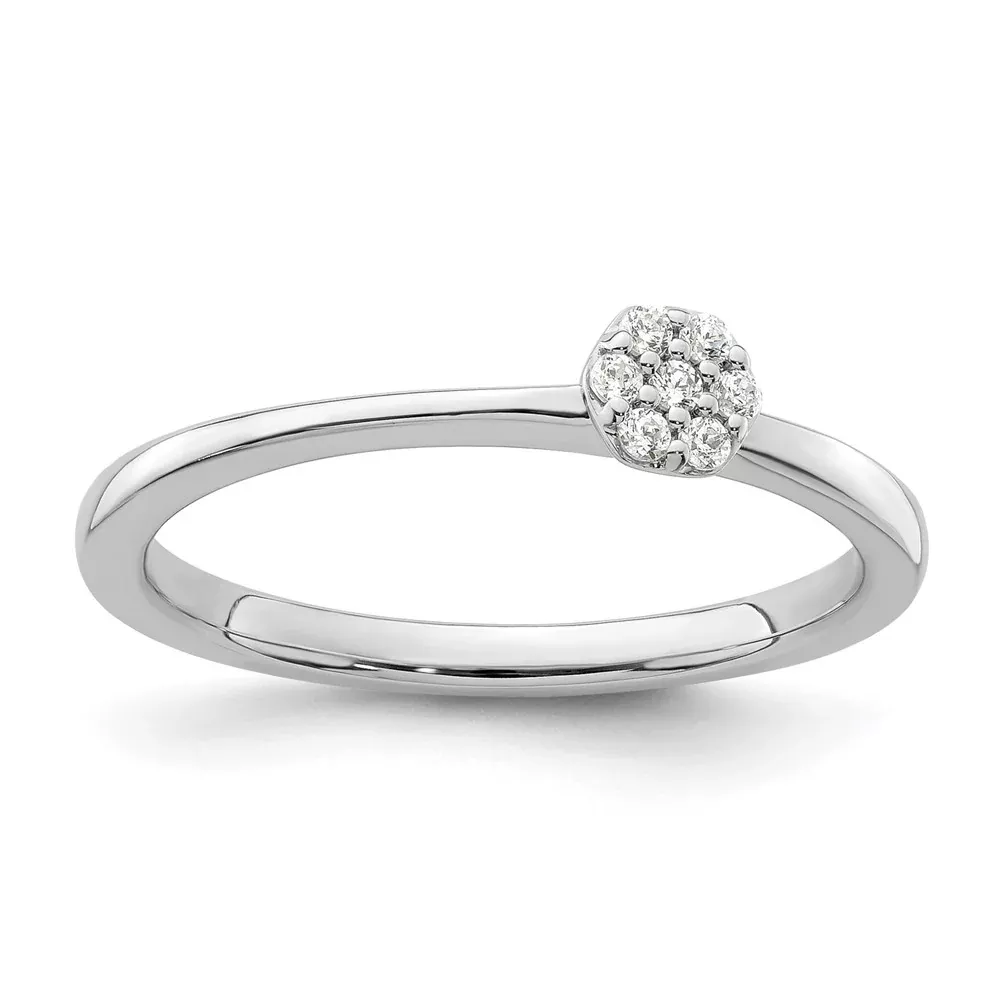 Two Promises 14k White Gold 1 /15 Ct. Lab Grown Diamond VS /SI+ G+ Promise Band Ring