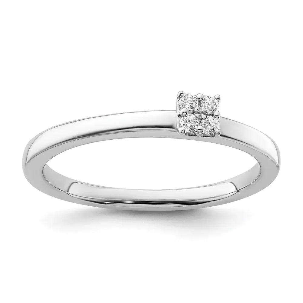 Two Promises 14k White Gold 1 /20 Ct. Lab Grown Diamond VS /SI+ G+ Promise Band Ring