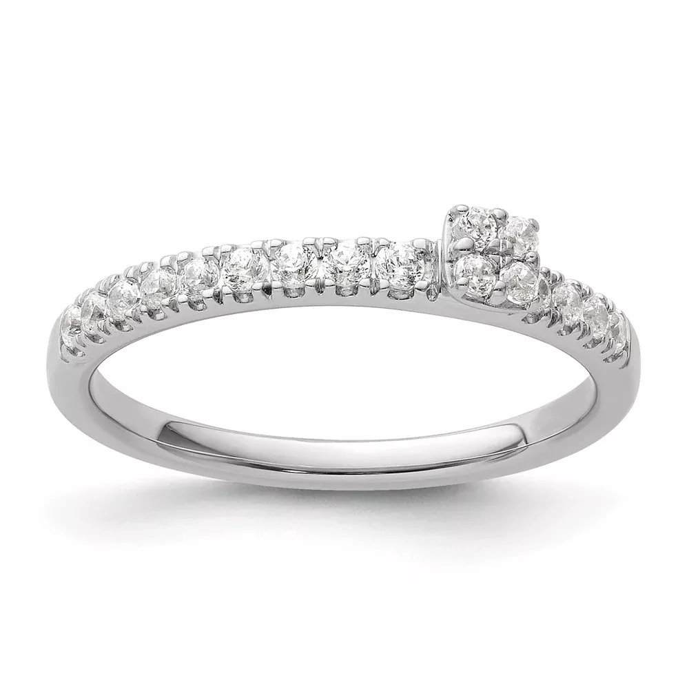 Two Promises 14k White Gold 1 /4 Ct. Lab Grown Diamond VS /SI+ G+ Promise Band Ring