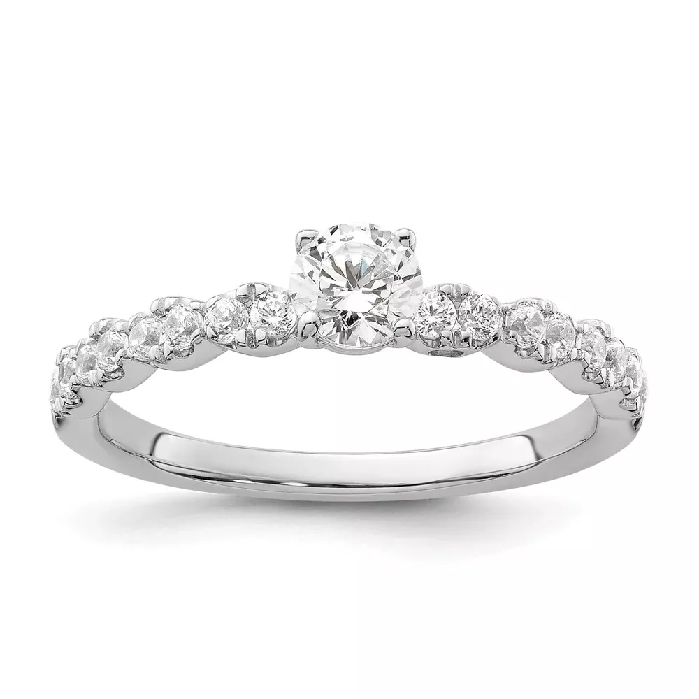Two Promises 14k White Gold 5 /8 Ct. Lab Grown Diamond VS /SI+ G+ Petite Engagement Ring