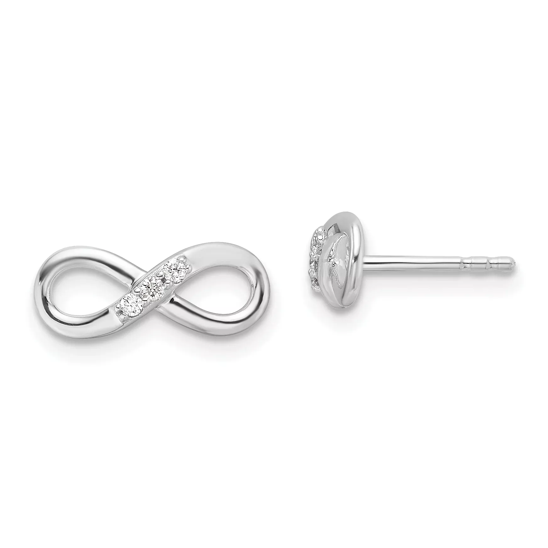 White Ice Sterling Silver Rhodium-plated Diamond Infinity PostEarrings