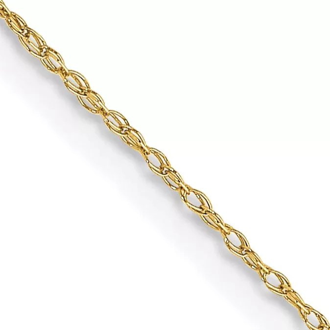 Yellow Gold 10Ky .5 mm Cable Rope Chain Necklace